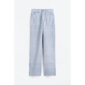 H&M Divided Blue White Striped Wide Leg Cargo Pants Women's Size 12